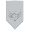 Unconditional Love Angel Heart Rhinestone Bandana Grey Large UN760823